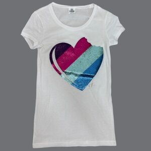 VS PINK Bling Heart Short Sleeve Shirt